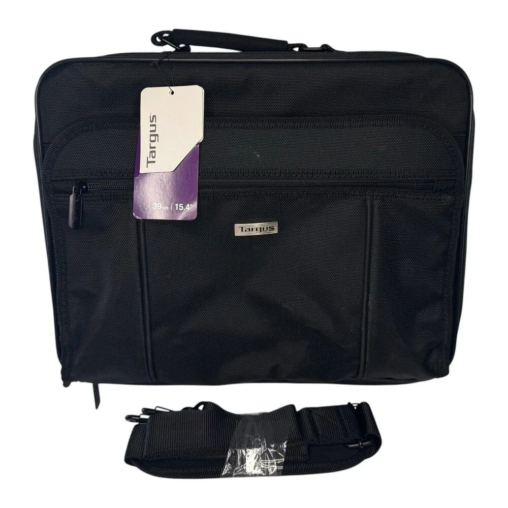 Targus 15.4” Laptop Briefcase TVR300-91 Black Business Bag NWT Strap